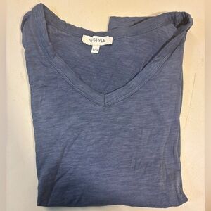 MyStyle Women's Blue Short Sleeve Tee